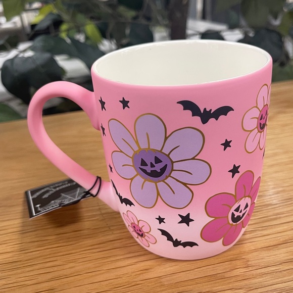 Halloween Purple & Pink Jack o’lantern Flower & Bats Smooth Matte Soft Touch NWT - Picture 3 of 4